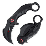Karambit Folding Knife With Black Stainless Steel Blade And Aluminum Handle