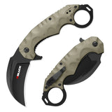 Karambit Folding Pocket Knife With Aluminum Handle and Pocket Clip