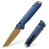 Folding Knife with 3.39'' 154CM Steel Reverse Tanto Blade, Axis Lock EDC Tactical Knife with Lightweight Aluminum Handle, Reversible Pocket Clip - RK0403-BL