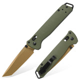 Folding Knife with 3.39'' 154CM Steel Reverse Tanto Blade, Axis Lock EDC Tactical Knife with Lightweight G10 Handle, Reversible Pocket Clip - RK0402-OG