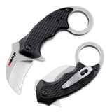 Karambit Folding Knife With Black Stainless Steel Blade And Aluminum Handle