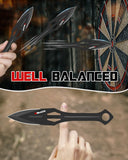 3 Pieces Professional Throwing Knives Set Kunai Well Balanced Stainless Steel Throwing Knife with Nylon Sheath-Series 3