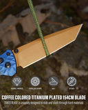 Folding Knife with 3.39'' 154CM Steel Reverse Tanto Blade, Axis Lock EDC Tactical Knife with Lightweight Aluminum Handle, Reversible Pocket Clip - RK0403-BL