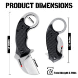 Karambit Folding Knife With Black Stainless Steel Blade And Aluminum Handle
