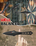 3 Pieces Professional Throwing Knives Set Kunai Well Balanced Stainless Steel Throwing Knife with Nylon Sheath-Series 4