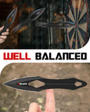 3 Pieces Professional Throwing Knives Set Kunai Well Balanced Stainless Steel Throwing Knife with Nylon Sheath- Series 1