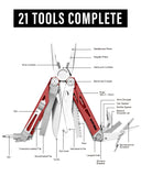 21-in-1 Multi Tool Pliers-Brick Red