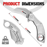 Tactical Karambit Folding Knife with Stonewashed Blade and Stainless Steel Handle