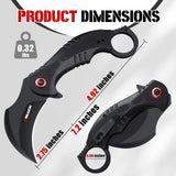 Karambit Folding Knife With Black Stainless Steel Blade And Aluminum Handle