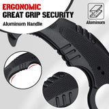 Karambit Folding Knife With Black Stainless Steel Blade And Aluminum Handle