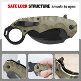 Karambit Folding Pocket Knife With Aluminum Handle and Pocket Clip