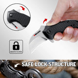 Karambit Folding Knife With Black Stainless Steel Blade And Aluminum Handle