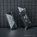 RBLACK Mini Retractable Box Cuttter Utility Knife with 5Pcs Razor Blades