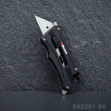 RBLACK Mini Retractable Box Cuttter Utility Knife with 5Pcs Razor Blades